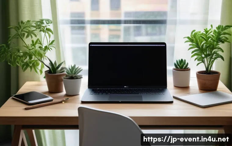 이벤트기획에서 창의력 발휘하는 방법 - A cozy, modern home workspace designed for creative event planning, featuring a tidy wooden desk wit...
